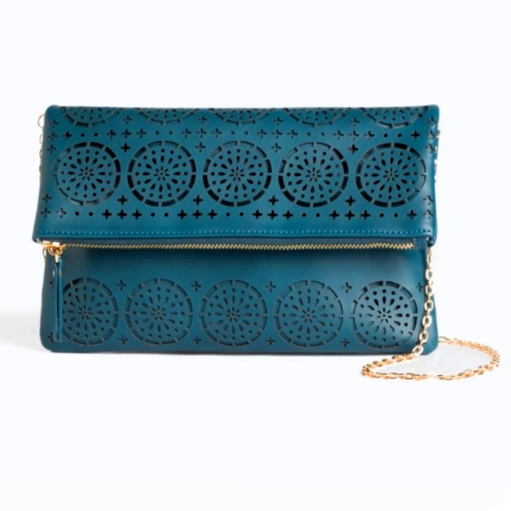 Urban expressions suki laser cut fold over clutch
